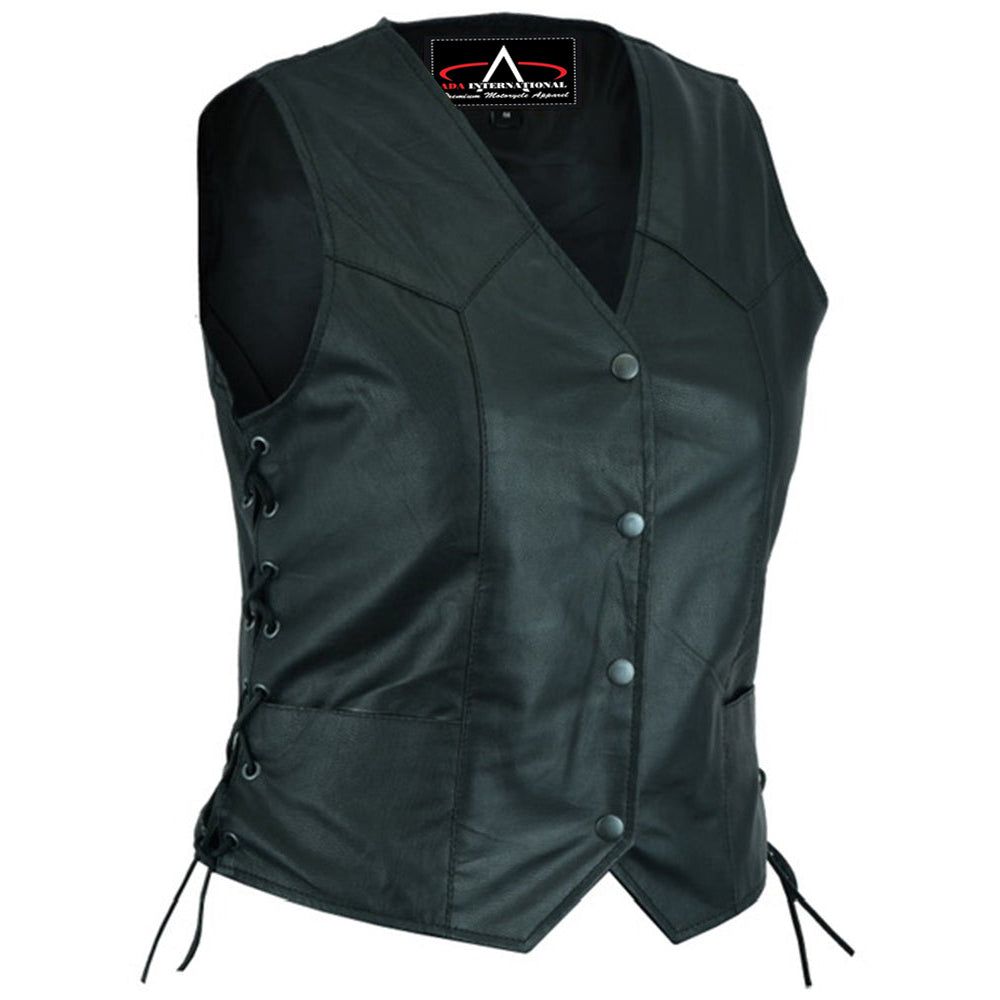 ADA209 Women's Traditional Light Weight Leather Vest