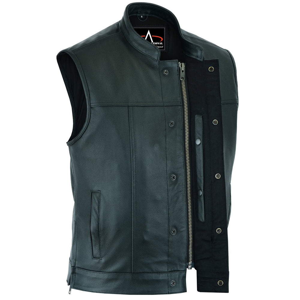 ADA171 Double Crosser Men's Leather Motorcycle Vest