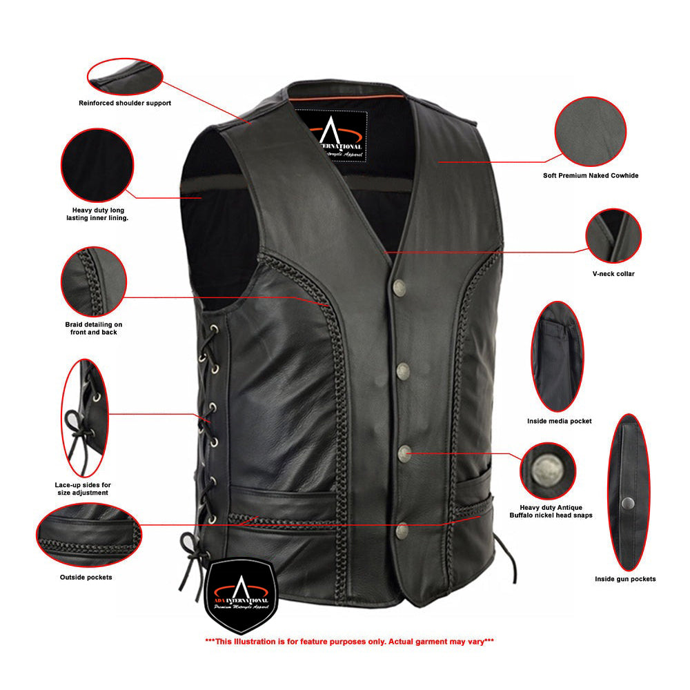 ADA131 Men's Braided Vest