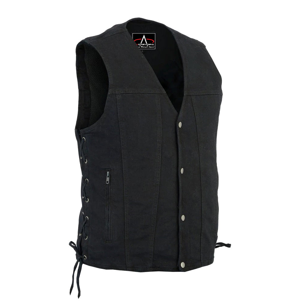 ADA905BK Men's Single Back Panel Concealed Carry Denim Vest