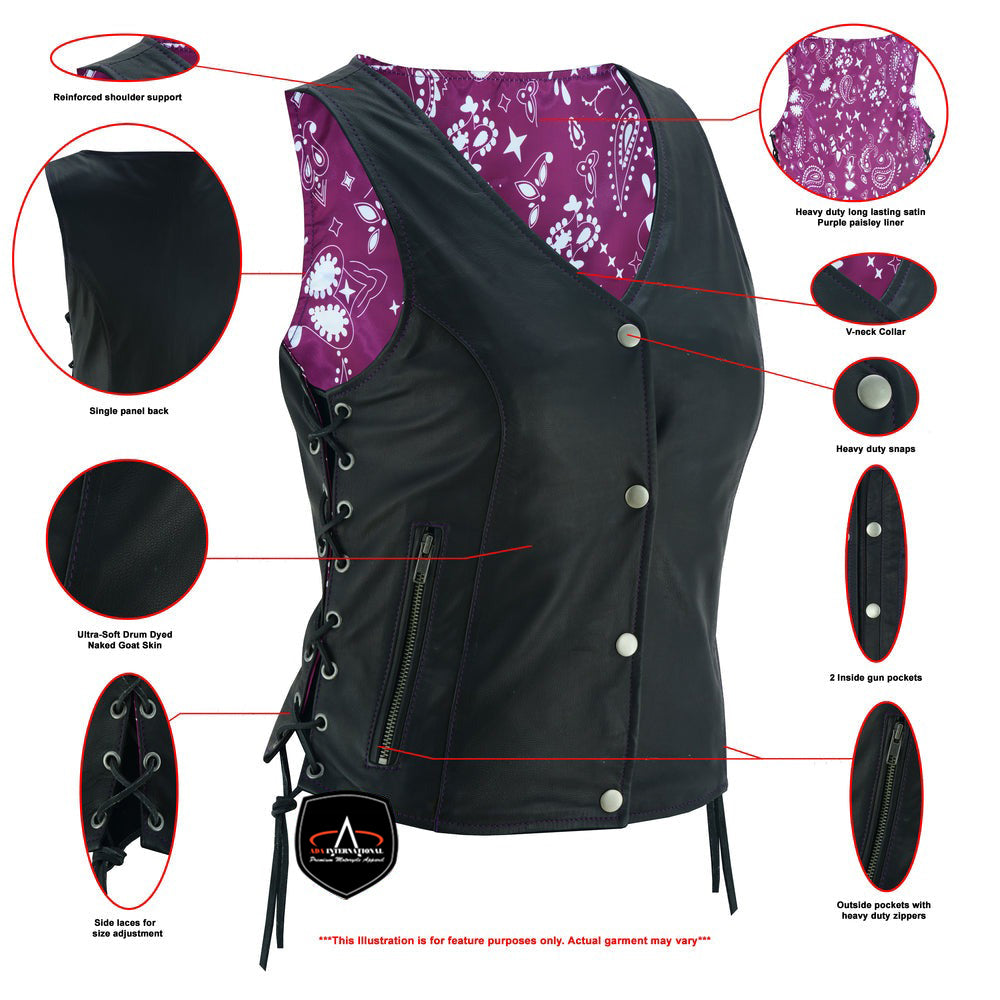 ADA261 Miss Miles - Purple Paisley