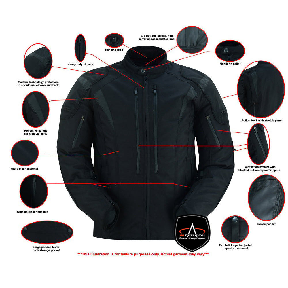 ADA4630 Blast Black Micro Mesh Waterproof Textile Jacket