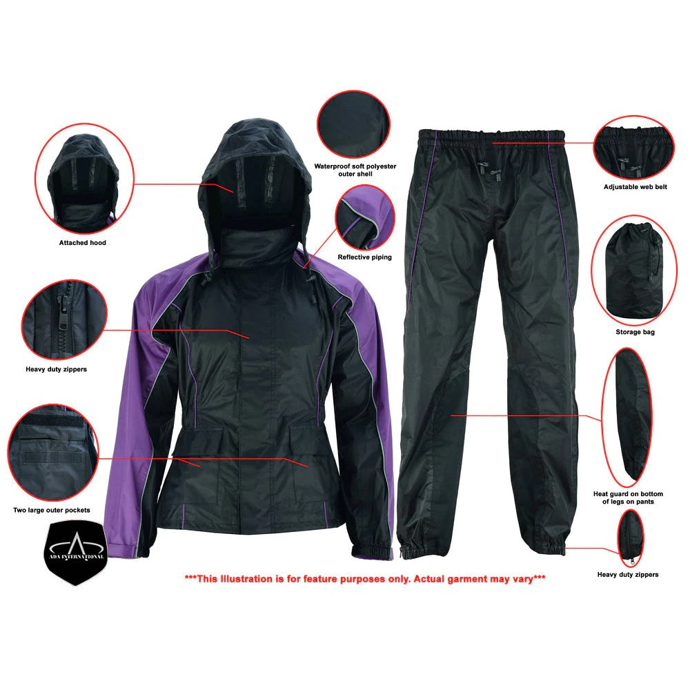 ADA575PU Women's Rain Suit (Purple)