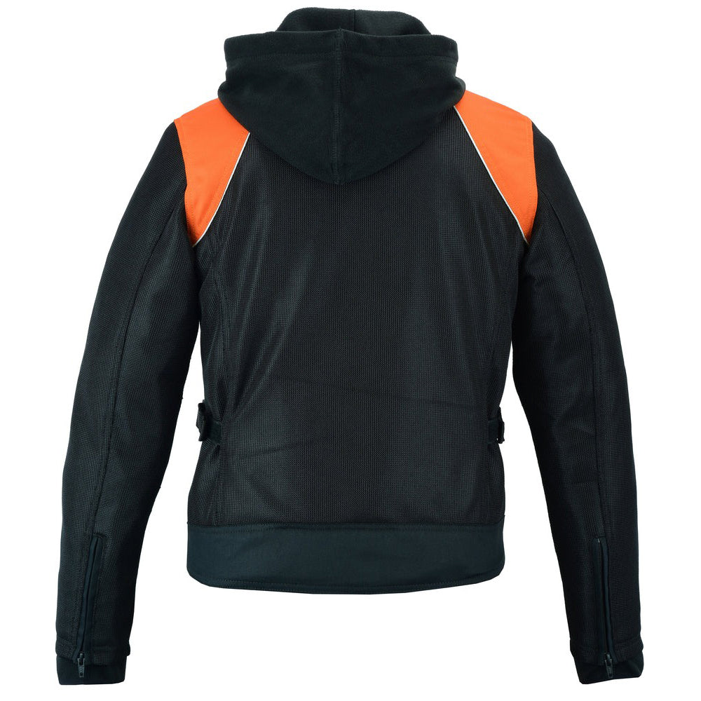 ADA827 Women's Mesh 3-in-1 Motorcycle Jacket (Black/Orange)