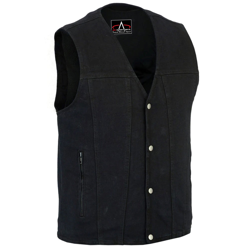 ADA925BK Men's Single Back Panel Concealed Carry Denim Vest