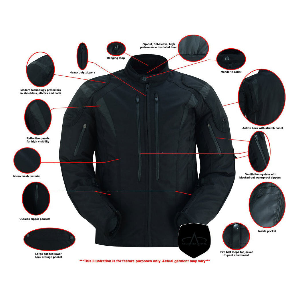 Blast Black Micro Mesh Waterproof Textile Jacket