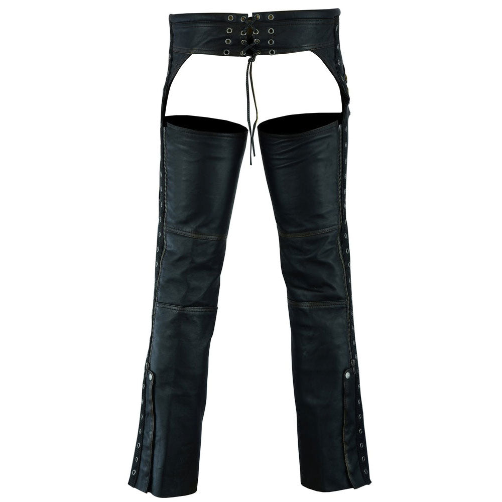 ADA490 Women's Stylish Lightweight Hip Set Chaps in Lightweight Drum Dyed Distres