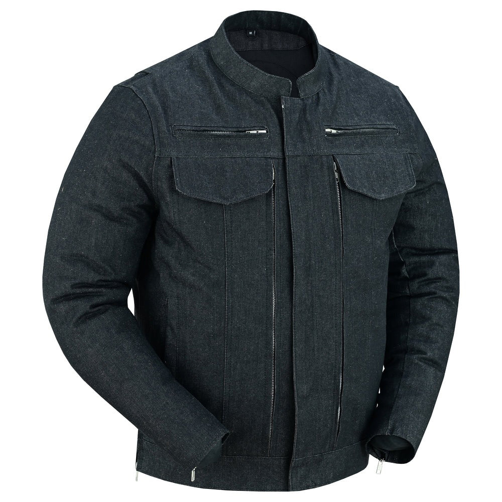 ADA915 Men’s Denim Jacket – Raw Finish with Smart Access Pockets