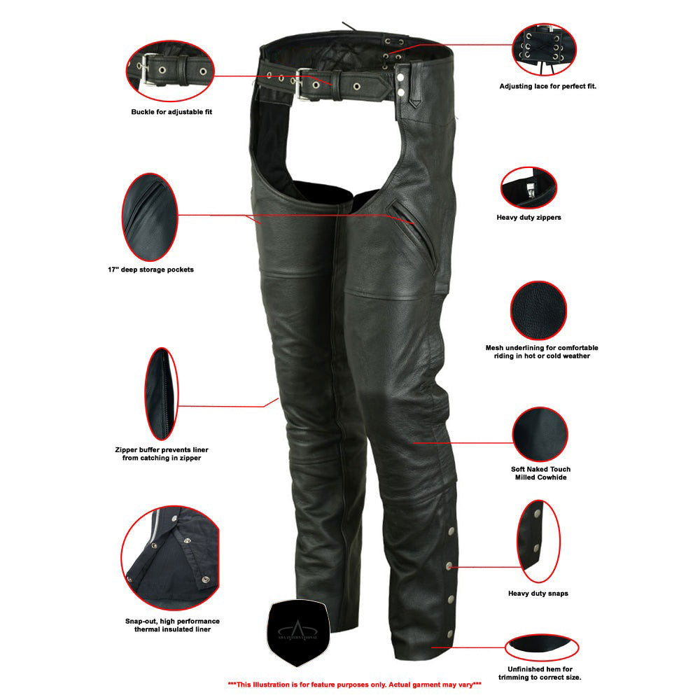ADA488 Unisex Deep Pocket Thermal Lined Chaps