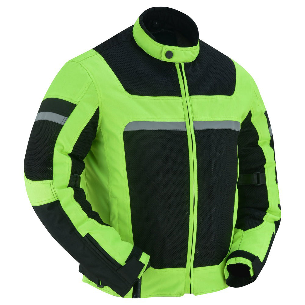 ADA763 Men’s High-Visibility Racer Mesh Motorcycle Jacket