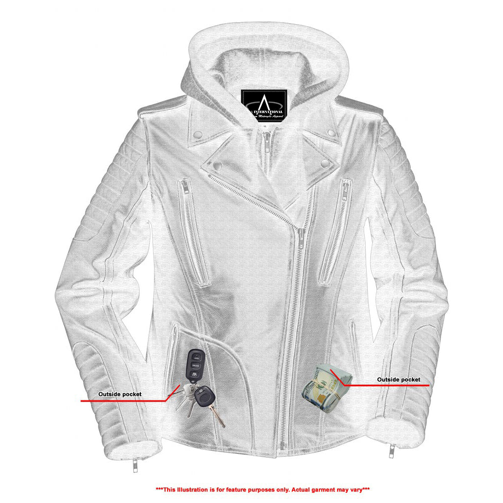 ADA877 Women's M/C Jacket with Rub-Off Finish