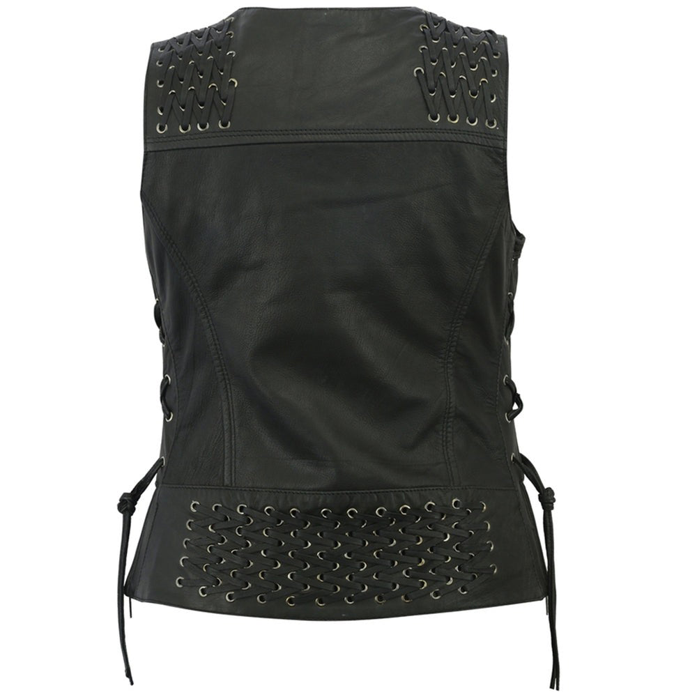 ADA285 Women's Vest with Grommet and Lacing Accents