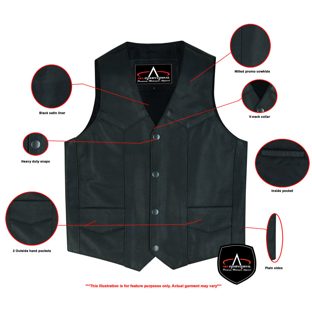 ADA1725 Kids Traditional Style Plain Side Vest