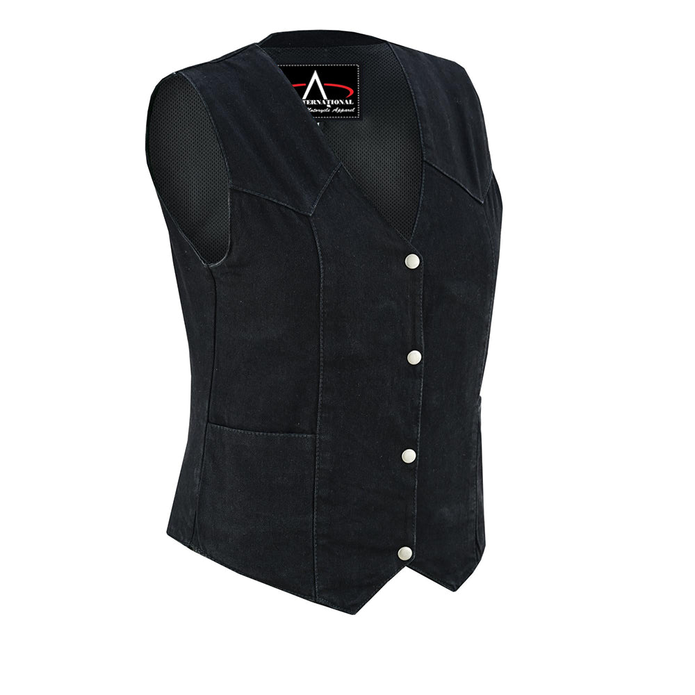 ADA951 Women's Denim Classic Plain Sides Vest