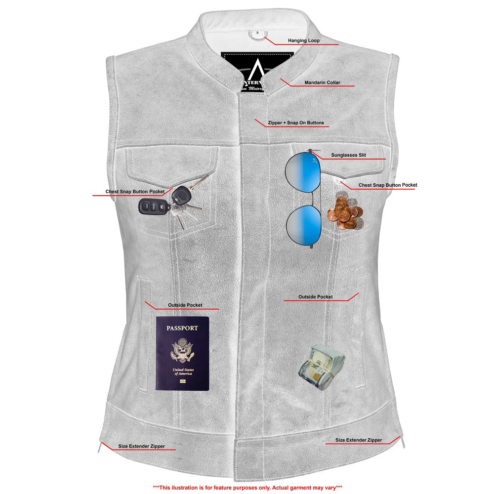 ADA229 Women's Premium Single Back Panel Vest with Smart Access Pocket - Gray
