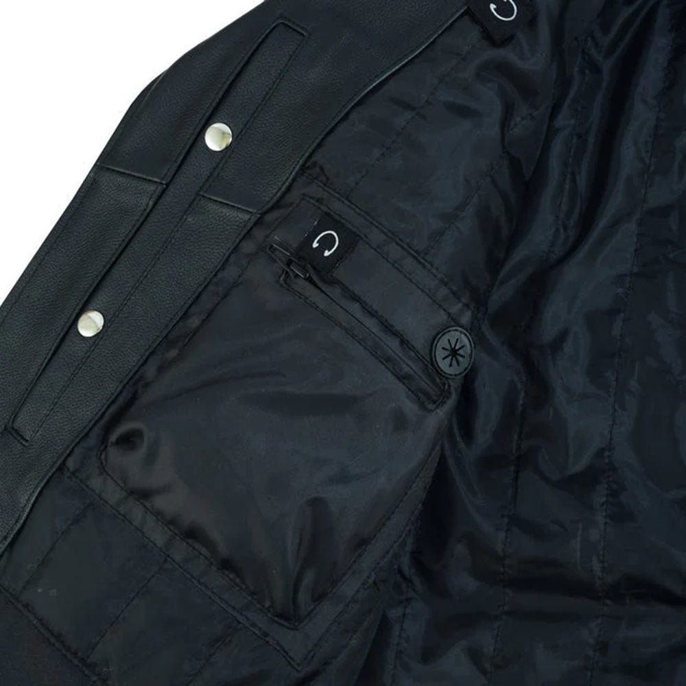 ADA761 Motorcycle Armored Classic Biker Leather Jacket