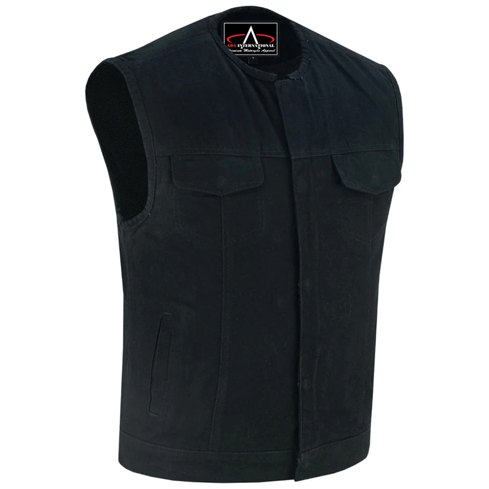 ADA981BK Concealed Snaps, Denim Material, Hidden Zipper, w/o Collar