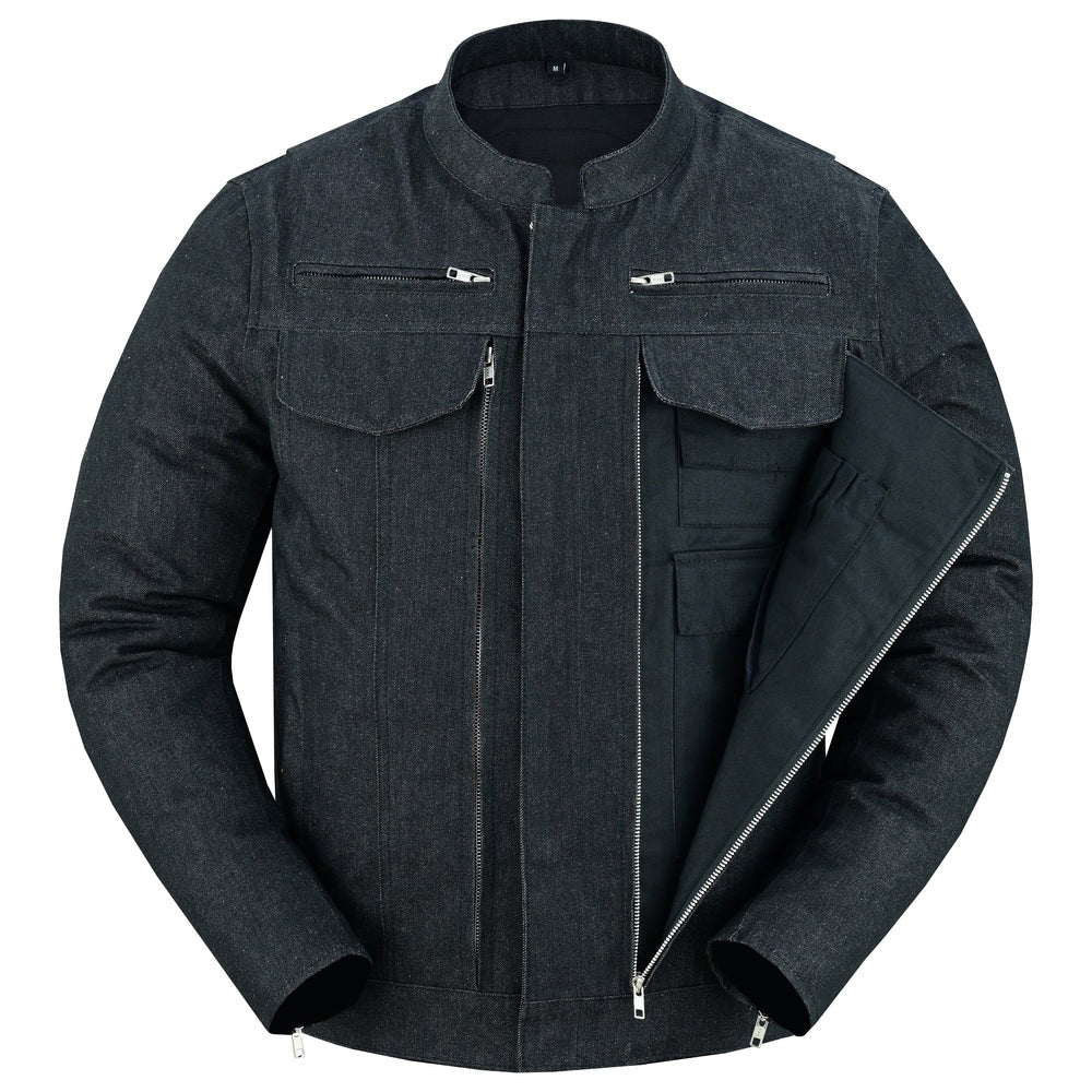 ADA915 Men’s Denim Jacket – Raw Finish with Smart Access Pockets