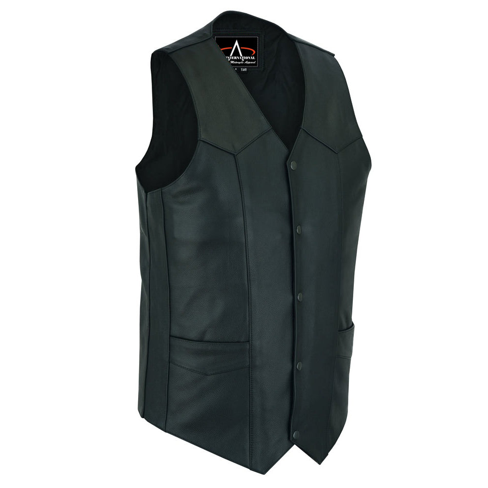 ADA162TALL Men's Tall Classic Motorcycle Leather Vest