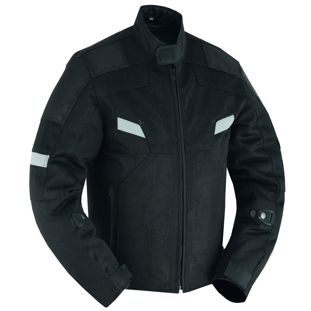 ADA766 Men's Performance Mesh Motorcycle Jacket - Black