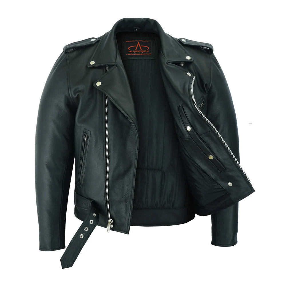 ADA761 Motorcycle Armored Classic Biker Leather Jacket