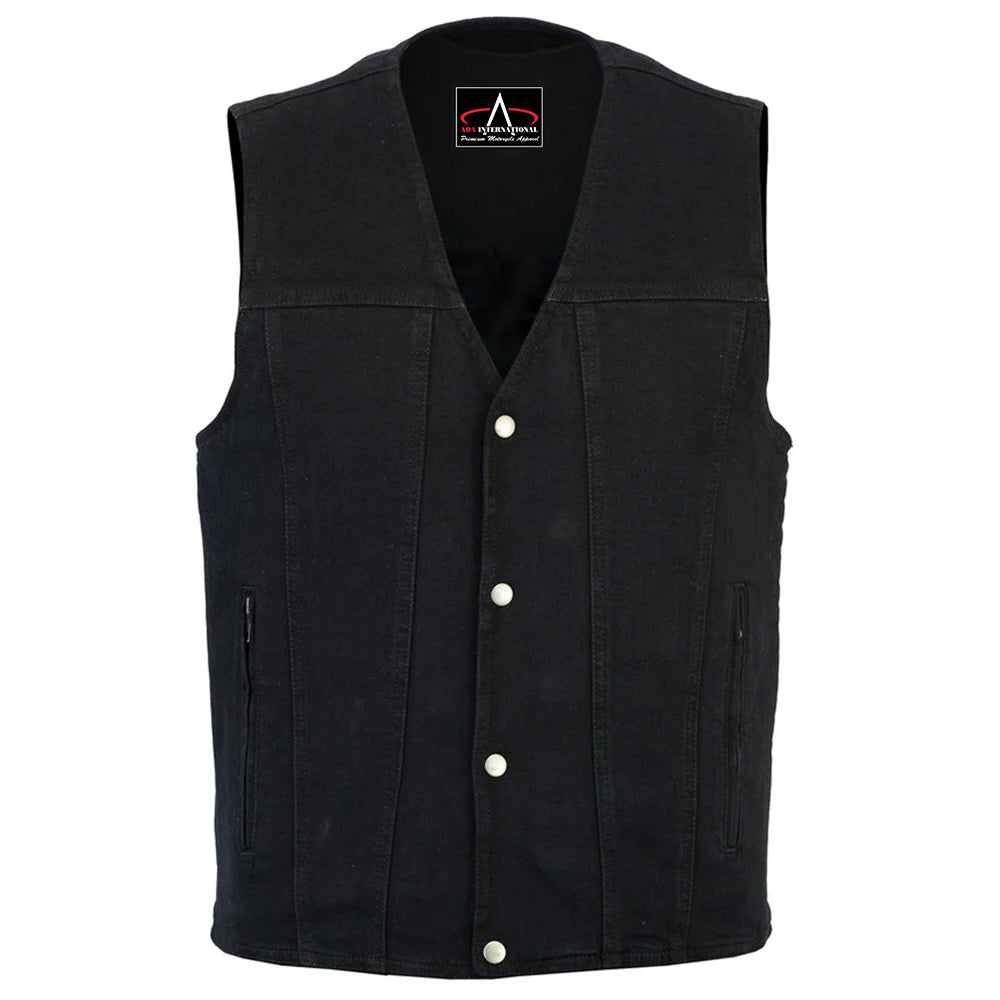 ADA925BK Men's Single Back Panel Concealed Carry Denim Vest