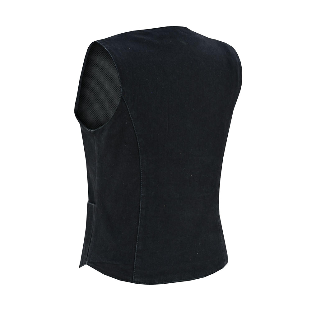 ADA951 Women's Denim Classic Plain Sides Vest