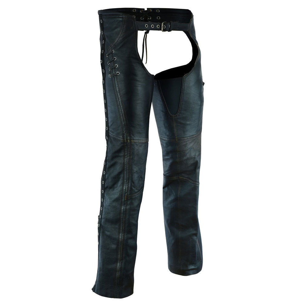 ADA490 Women's Stylish Lightweight Hip Set Chaps in Lightweight Drum Dyed Distres