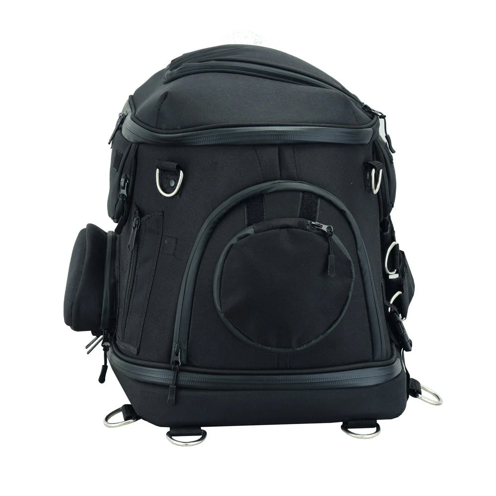 ADA388 Daniel Smart Black Heavy Duty Textile Motorcycle Pet Carrier Si
