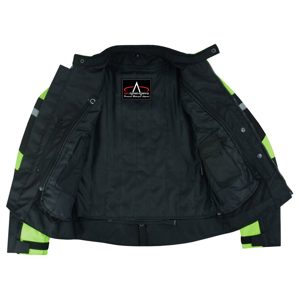 ADA763 Men’s High-Visibility Racer Mesh Motorcycle Jacket