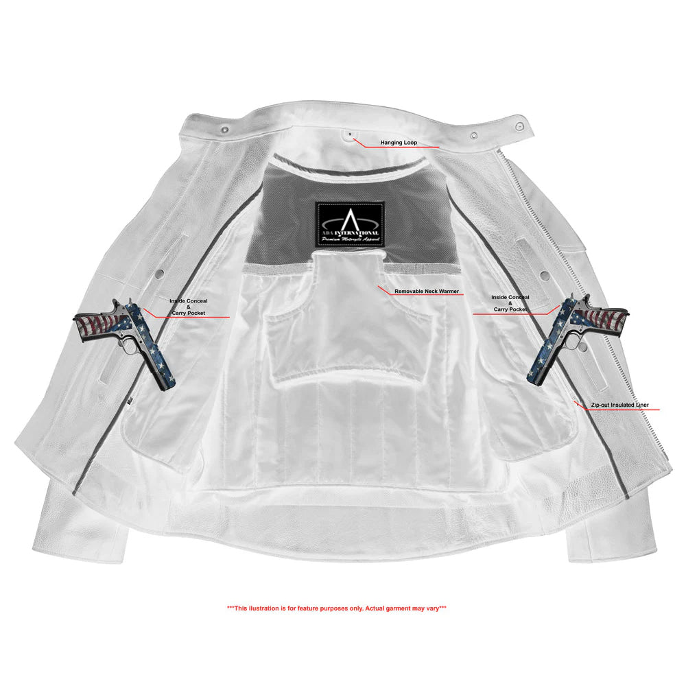ADA777 Men's Vented M/C Jacket Side Laces