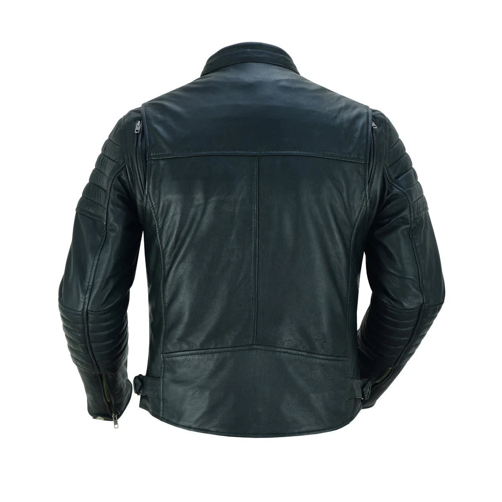 ADA757 Men's Lightweight Drum Dyed Naked Lambskin Crossover Scooter Ja