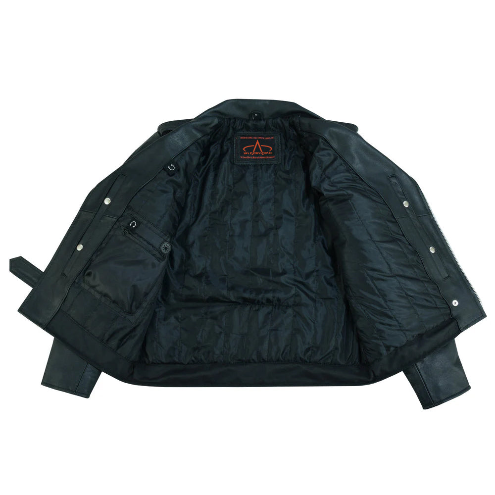 ADA761 Motorcycle Armored Classic Biker Leather Jacket