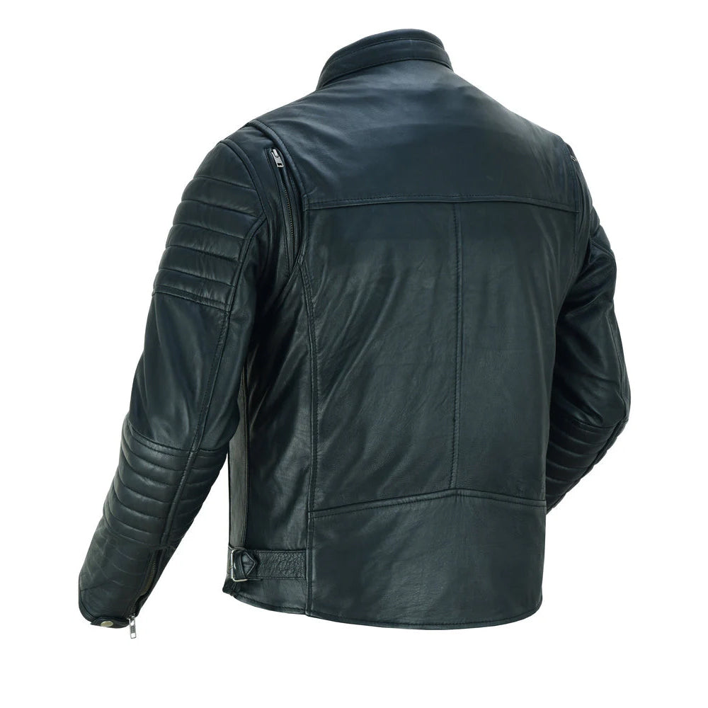 ADA757 Men's Lightweight Drum Dyed Naked Lambskin Crossover Scooter Ja