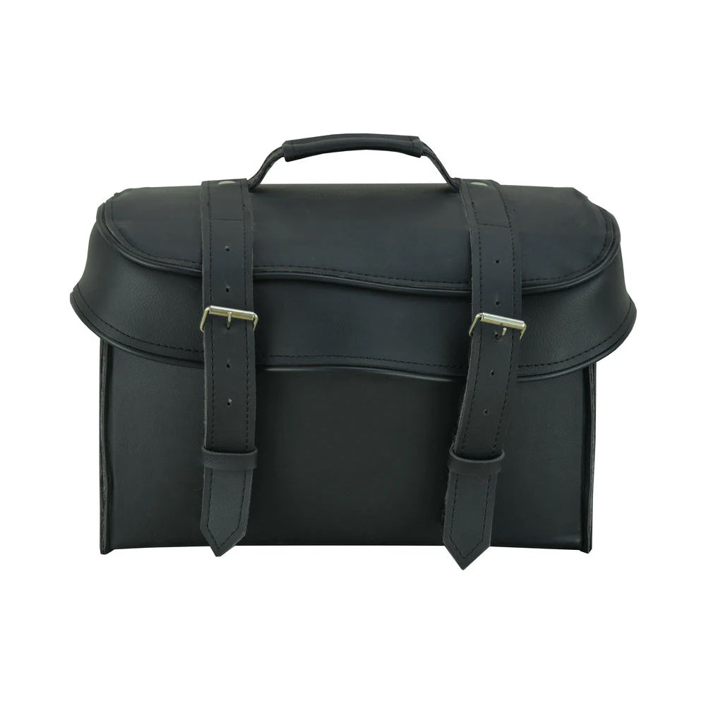 ADA350 Leather Black PVC Large Four Piece Motorcycle Touring Tail Bag