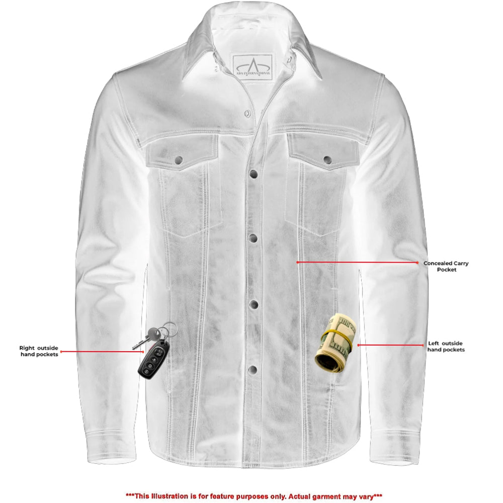 ADA770 Men's Premium Lightweight Leather Shirt