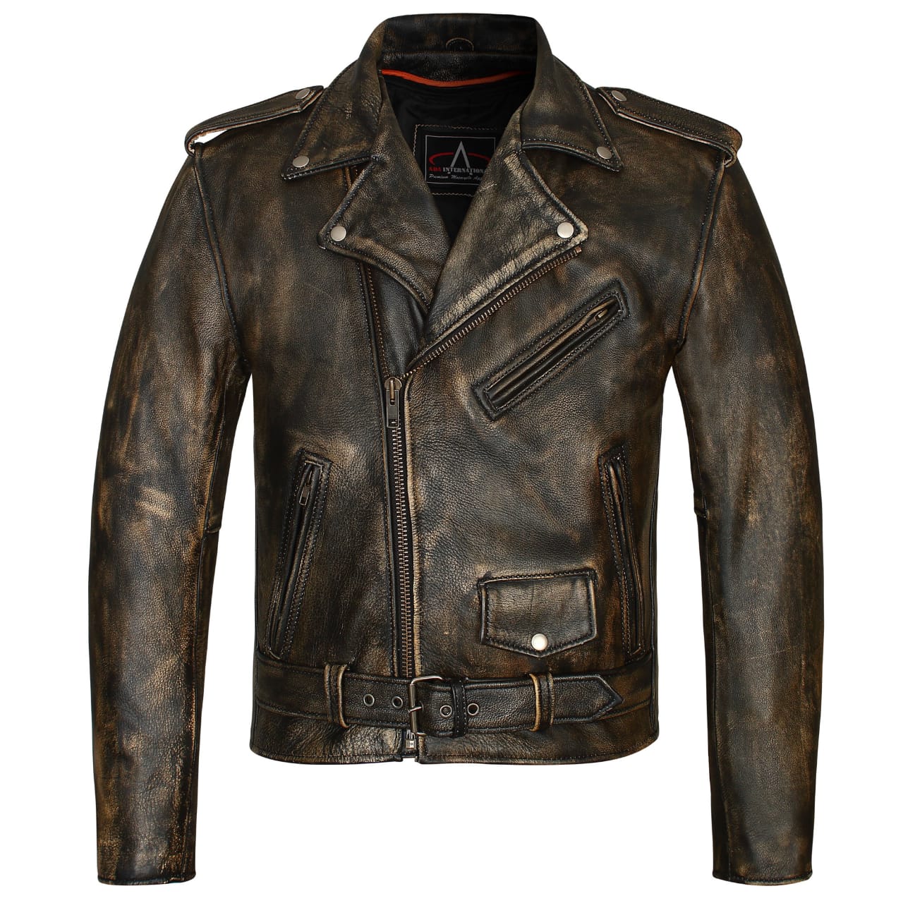 ADA730D Men's Classic Plain Side Police Style M/C Jacket