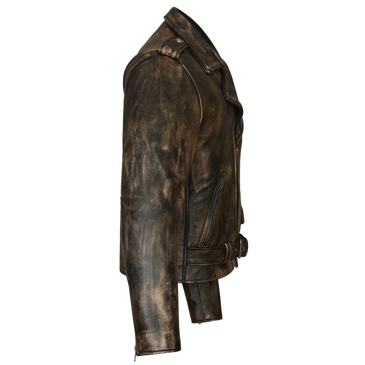 ADA730D Men's Classic Plain Side Police Style M/C Jacket