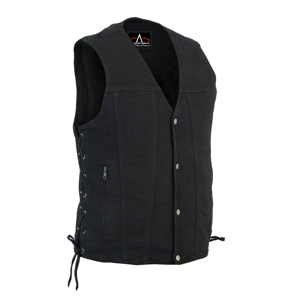 ADA905BK Men's Single Back Panel Concealed Carry Denim Vest