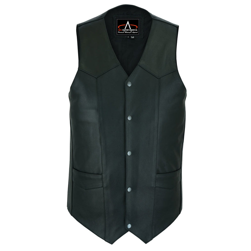 ADA162TALL Men's Tall Classic Motorcycle Leather Vest